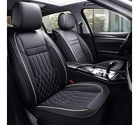 Aierxuan Lot de 5 Housses de siège de Voiture en Cuir imperméable, compatibles avec Les airbags, Ajustement Universel pour la Plupart des Voitures (Noir et Blanc)