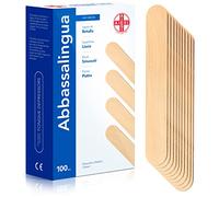 AIESI® Abaisse langue en bois jetable NON STERILE (100 pièces), Spatules en bois pour épilation