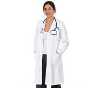 AIESI® Blouse de Docteur laboratoire pour femme 100% Coton blanc sanforisé