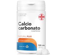AIESI® Carbonate de calcium de qualité alimentaire en comprimés de 500 mg (Flacon de 100 unités), Made in Italy