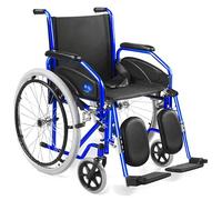 AIESI® Fauteuil Roulant pliable léger avec repose-pieds élévateurs et réglables AGILA EVOLUTION PLUS, Accoudoirs amovibles, Ceinture de sécurité, Pompe de gonflage, Garantie 24 mois