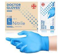 AIESI® Gants jetables en Nitrile bleu non poudrés usage professionnel DOCTOR GLOVES (Paquet de 1000 pièces) taille L