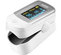 AIESI® Oxymètre de pouls doigt professionnel certifié avec écran couleur réglable A2, Piles, Etui en tissu, Manuel multilingue, Garantie 24 mois
