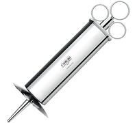 AIESI® Seringue en métal/acier Schimmelbusch 100 ml avec oreillette et 2 canules, Seringue pour l'irrigation, Garantie 24 mois