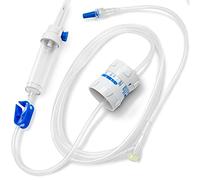 AIESI® Set de perfusion jetables à 2 voies stériles avec régulateur de débit macro-goutte haute précision de 60 g/ml et raccord luer lock sans aiguille HOSPIFLOW MICRO (lot de 10 pièces)