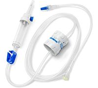 AIESI® Set de perfusion jetables stériles à 2 voies avec régulateur de débit macro-goutte de haute précision 20g/ml et raccord luer lock sans aiguille HOSPIFLOW MACRO (Paquet de 10 pièces)