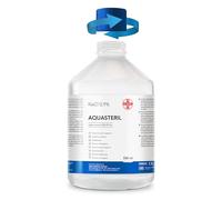 AIESI® Solution saline physiologique pour lavages nasaux et irrigation 500 ml stérile avec bouchon refermable AQUASTERIL, chlorure de sodium 0,9%