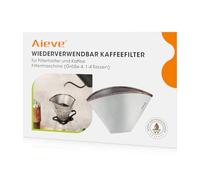 Aieve Filtre à café réutilisable - Taille 4 - En acier inoxydable - Compatible avec les machines à café filtre Philips (HD7546/20) - Pour porte-filtre (8 à 12 tasses)