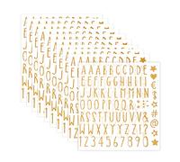 AIEX 10 Feuilles Autocollants Lettres Alphabet à Paillettes, Lettres Adhesives Dorees Auto-Adhésif Chiffres Autocollants Décalcomanies pour DIY Artisanat Scrapbook Carte de Voeux Ordinateur Portable