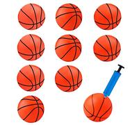 AIEX 10 Pcs 10cm Mini Ballons de Basket Gonflables, Caoutchouc Mini Jouet de Basket-Ball avec Un Gonfleur, Ballon de Basket Gonflable de Plage pour Enfants Jouer Faire de l'exercice (Orange)