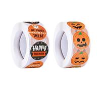 AIEX 1000pcs Autocollant Halloween, 2,5cm Autocollants de Fenêtre d'Halloween Ronds Autocollant Citrouille Halloween Stickers Mignons pour les Décorations de Fête d'Enfants