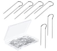 AIEX 100pcs Couture Épingles, Droites en Acier Inoxydable Épingles Couture Quilting Épingles à Matelasser Épingles Droites Incurvées Épingles à Double Blocage pour Coudre des Bijoux Florale(Argent)