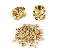 AIEX 100pcs Écrous à Encastrer pour Impression 3D, Insert Fileté Laiton M2 Filetage Femelle Écrous pour Impression 3D Loptop Automobile Coque en Plastique (M2x3x3.5mm)