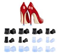 AIEX 12 Paires Protection Talon Chaussure 6 Tailles Protecteurs de Talons Hauts Noirs et Transparents High Heel Protectors pour Herbe Mariage Activités de Plein Air Marche Facile(XXX, XX, XS, S, M, L)