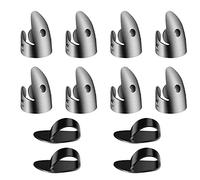 AIEX 12 Pièces Réglable Doigts Plectres Médiators Picks Ensemble Comprenant 8 Pièces Doigts Pouce en Acier Inoxydable Argenté et 4 Pièces Médiators Pouce en Plastique pour Guitare Banjo Harpe Basse