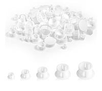 AIEX 120 Bouchon Plastique Blanc, 6/8/10/16/20mm Cache Trou Plastique Cache Trou Meuble Capuchon Trou de Perçage Cache Trou Rond pour Meubles de Tube de Trou de Verrouillage