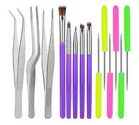 AIEX 14 Pièces Pinceaux de Décoration de Gâteaux Outils de Décoration de Biscuits Brosse de Décoration de Gâteaux Pinces Droites et Courbes Patisserie pour Biscuit de Boulangerie