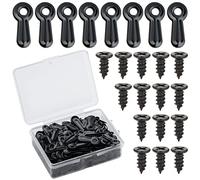 AIEX 160 Pièces Attaches à Bouton Tournant pour Cadre Photo et 160 Pièces Tête Plate Vis de Suspension pour Cadre Photo, Repasser Loquet Bouton Tournant pour Cadres Photo Clips Support (Noir)