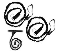 AIEX 2 Pièces Laisse Pagaie Kayak, Extensible de 34-61 Pouces Sangles de Pagaie avec Mousqueton Laisse Élastique pour Kayak Corde Kayak Extensible pour Canoë Bateau Planche de Surf Canne à Pêche
