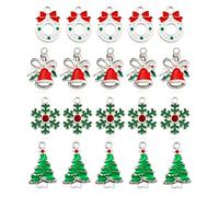 AIEX 20 Pendentifs de Noël, Breloques en Émail pour Bijoux de Noël, Bracelet, Boucles D'oreilles, Collier