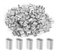 AIEX 200 Pièces Manchon de Boucle de Sertissage en Aluminium Manchons de Câble Métallique Manchon de Boucle de Sertissage de Virole pour Câble Métallique et Câble de 1,5 mm de Diamètre