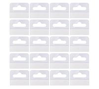 AIEX 200 Pièces Transparent Auto-Adhésif Onglets Suspendus, Onglets à Accrocher avec Trous de Fente pour Articles à Vendre, Affichage au Détail en Magasin (4.5x4cm)