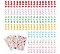 AIEX 2038 pièces Autocollant Perle Visage, Perle Adhesive Colorés Auto-Adhésifs Sticker Perle Pearl Sticker pour Décalcomanie d'Ongles de Visage de Maquillage (Multicolore, 3/4/5/6/8 mm)
