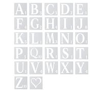 AIEX 27pcs Modèles de Lettres et Chiffres 15cm en Plastique Réutilisables - Pochoirs Alphabet et Chiffres pour Dessin Artistique, Artisanat, Bricolage, Écriture