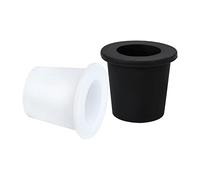 AIEX 2pcs Anneau de Trou de Parapluie de Table, Silicone Souple Anneau Table Parasol pour 5cm à 6,4cm Trous de Table de Patio 3,8cm et Petits Poteaux de Parapluie (Noir, Blanc)