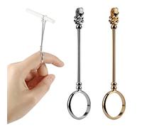 AIEX 2pcs Cigarette Holder Ring Lady Elegant Protect Your Finger Smoker Holder Ring for Men and Women, Gold and Silver, M 17mm, 0.67inch