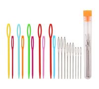AIEX 30 Pièces Aiguilles à Coudre en Plastique et 9 Aiguilles Émoussées à Gros Yeux, Fil de Sécurité Coloré Laçage des Aiguilles à Coudre pour Les Projets d'aiguilles Artisanales pour Enfants