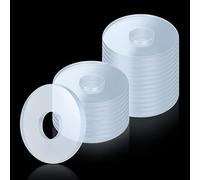 AIEX 30 Pièces Rondelle Plastique Transparents, PVC Plastique Rondelles Plates Remplacement de Rondelle pour Poignées de Porte Salle de Bain Porte-Serviettes (Diamètre Extérieur 18mm, Épaisseur 2mm)