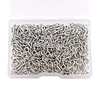 AIEX 300 pcs Épingles à Oil à Crochets Oeillets Filetage pour la Prise de Bijoux Résultats de Bricolage Artisanat,Argent Foncé