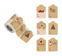 AIEX 300pcs Étiquettes Cadeaux de Noë, 5x7.5cm Autocollants Noël Cadeaux Étiquettes Autocollantes de Noël pour Enveloppes Boîtes Cartes Décoration de Noël Emballage Cadeau