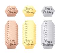 AIEX 33pcs Décoration de Cupcake en Acrylique, Décoration Cupcakes Anniversaire Décorations de Cupcakes en Acrylique Miroir Décoration Cupcakes Minnie (Or, Argent et Or Rose, Hexagone)