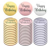 AIEX 33pcs Décoration de Cupcake en Acrylique, Décoration Cupcakes Anniversaire Décorations de Cupcakes en Acrylique Miroir Décoration Cupcakes Minnie (Or, Argent et Or Rose, Rond)