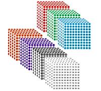 AIEX 35 Feuilles Autocollants Numéro 1-100 Rond Vinyle 7 Couleurs Numéro Autocollant Étiquettes Imperméables pour le Tri Organiser les Boîtes de Rangement Casiers Fournitures Scolaires de Bureau (1cm)