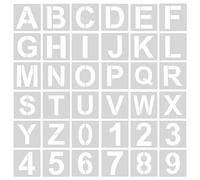 AIEX 36 Pièces Pochoirs Lettres et Chiffres 5 cm Réutilisables - Alphabets et Numéros en Plastique pour Panneau en Bois, Gâteau, Peinture et Décoration