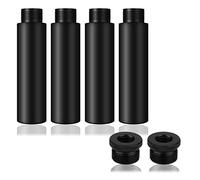 AIEX 4 Pièces Tige d'Extension Microphone, 5/8" Mâle vers 5/8" Femelle Rallonge de Pied de Microphone avec 2 Pièces Adaptateur en Métal pour Supports de Bureau et Supports de Bras (Noir)