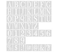 AIEX 43 pièces Alphabets Numéro Pochoirs, Alphabet Pochoir en Plastique Réutilisables Signes de Ponctuation Symboles de Chiffres Pochoirs d'Artisanat pour Scrapbooking Peinture Bricolage (5 cm)