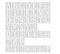 AIEX 43 pièces Alphabets Numéro Pochoirs, Alphabet Pochoir en Plastique Réutilisables Signes de Ponctuation Symboles de Chiffres Pochoirs d'Artisanat pour Scrapbooking Peinture Bricolage (2,5 cm)