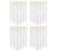 AIEX 48 Pièces Aiguilles Auto-enfilantes en 3 Tailles - 3,61cm / 3,81cm / 4,2cm - Aiguilles Aveugles, Aiguilles à Coudre à la Main Assorties pour la Couture de Broderie - Or, Argent