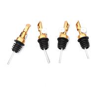 AIEX 4pcs Verseur Bouteille Alcool, Bec Verseur Huile d'Olive Becs Verseurs pour Bouteilles avec Bouchon pour Bouteilles de Vinaigre Balsamique d'Huile d'Alcool (Doré)