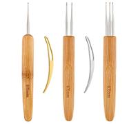 AIEX 5 Pièces Dreadlock Crochet Outil Cheveux Crochet Aiguille Compris 3pcs Dreadlock Crochets avec Différentes Aiguilles Crochet 2pcs Outils Verrouillage Cheveux pour Tresse DIY (0.75mm)