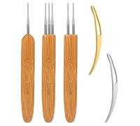 AIEX 5 Pièces Dreadlock Crochet, Outil Cheveux Crochet Aiguille Compris 3pcs Dreadlock Crochets avec Différentes Aiguilles Crochet 2pcs Outils Verrouillage Cheveux pour Tresse DIY (1mm)