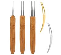 AIEX 5 Pièces Dreadlock Crochet Outil Cheveux Crochet Aiguille Compris 3pcs Dreadlock Crochets avec Différentes Aiguilles Crochet 2pcs Outils Verrouillage Cheveux pour Tresse DIY (0,5mm)