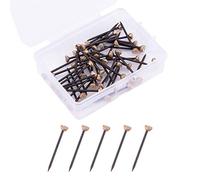 AIEX 50 Pièces Clous de Suspension Solutions de Suspension de Photo Cintres de Cadre en Plâtre avec Boîte de Rangement en Plastique