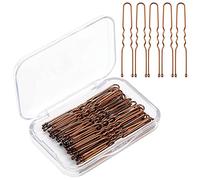 AIEX 50 pièces Kit Epingles à Cheveux En Forme de U Pinces à Cheveux Pince à Cheveux à Maintien Sécurisé Pinces à Cheveux pour Femmes Filles et Salon de Coiffure (Marron)