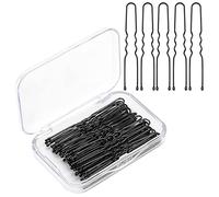 AIEX 50 pièces Kit Epingles à Cheveux En Forme de U Pinces à Cheveux Pince à Cheveux à Maintien Sécurisé Pinces à Cheveux pour Femmes Filles et Salon de Coiffure (Noir)