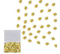 AIEX 50 Pièces Mini Abeilles en Résine Embellissement Flatback Ornement en Forme De Bourdon avec Boîte De Rangement pour Bricolage Craft Party Home Decor (1.9cm)